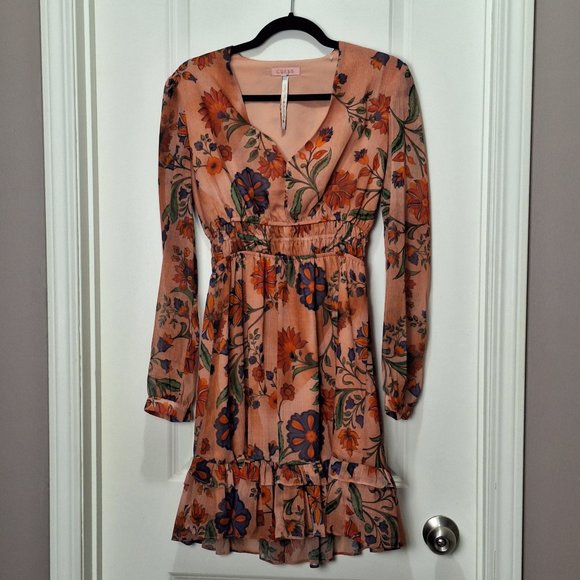 Guess Eco Brigida Chiffon Flare Dress with Floral Pattern - Picture 2 of 6